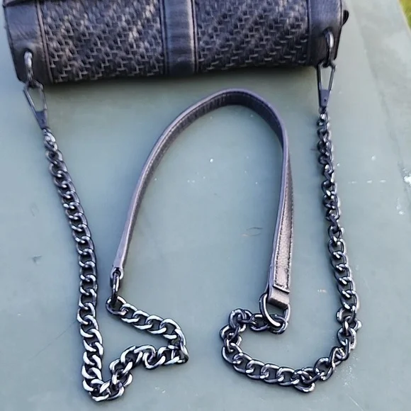 Rebecca Minkoff Love Chevron Quilt Black Leather Crossbody Bag - Picture 11 of 14